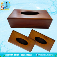 Hộp đựng khăn giấy bằng gỗ xà cừ tự nhiên