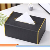 Hộp đựng khăn giấy bọc da cao cấp sang trọng hình vuông để bàn ăn,bàn làm việc,trên ô tô