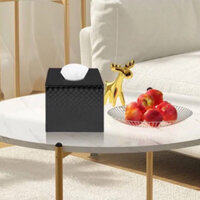 Hộp đựng khăn giấy bọc da cao cấp sang trọng hình vuông để bàn ăn,bàn làm việc,trên ô tô tiện lợi