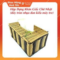 Hộp Đựng Khăn Giấy Chữ Nhật Nhựa Mây Dây Tròn Cao Cấp và Chất Lượng - Mây Tre Trà My