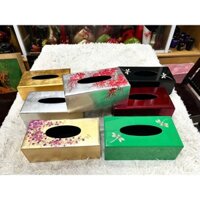 Hộp đựng khăn giấy chữ nhật sơn mài đựng giấy để trong phòng khách hay nhà ăn, đẹp mắt và sang trọng