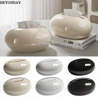 Hộp đựng khăn giấy để bàn BEYONDAY, Hộp đựng khăn ăn hấp thụ từ tính giả sỏi, Tấm lót đơn / đôi cao cấp Dung tích lớn Hộp khăn giấy mở lớn Bàn trà