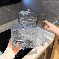 Hộp đựng khăn giấy GẤU BERICK cao cấp dùng trong phòng khách bằng acrylic trong suốt sang trọng - hộp đựng khăn để bàn