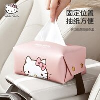 Hộp Đựng Khăn Giấy Hình Hello Kitty Gắn Tấm Che Nắng Xe Hơi