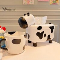 Hộp đựng khăn giấy NcVHrt Hộp đựng hình con bò có giá đỡ tăm tại nhà Khăn ăn giấy Hộp đựng Hộp đựng đồ Trang trí bàn / mới /
