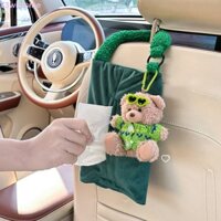 Hộp đựng khăn giấy ô tô WILLISME, Hộp đựng khăn giấy sang trọng đa năng cho gấu, Hộp đựng khăn giấy hoạt hình động vật búp bê tiện lợi Ghế ngồi ô tô