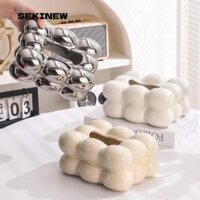 Hộp đựng khăn giấy SEKINEW, Hộp đựng khăn giấy trang trí INS, Hộp đựng khăn giấy gốm sáng tạo sang trọng Bàn ăn