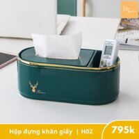 Hộp đựng khăn giấy sứ cao cấp - H02