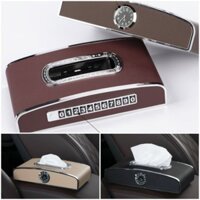 Hộp Đựng Khăn Giấy Trên Ô Tô Có Đồng Hồ Cao Cấp.xeyeu