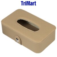 Hộp đựng khăn giấy trên ô tô cài tấm chắn nắng hoặc cài sau ghế bọc da PU cao cấp - sang trọng