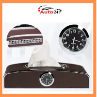 Hộp Đựng Khăn Giấy Trên Ô Tô Có Đồng Hồ Và Bảng Số Điện Thoại Cao Cấp