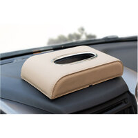 Hộp đựng khăn giấy trên ô tô da PU - Vàng