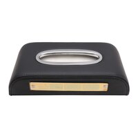 Hộp đựng khăn giấy trên ô tô da PU - Đen