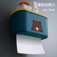 Hộp đựng khăn giấy vệ sinh Hộp đựng khăn giấy chống nước đa chức năng không thủng Kệ phòng tắm Hộp giấy treo tường Hộ gia đình20250403