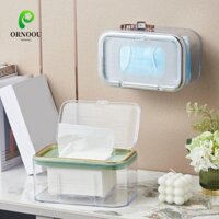 Hộp đựng khăn ướt ORNOOU, Hộp khăn lau ướt bằng nhựa treo tường có đĩa lò xo, Hộp đựng khăn giấy chống bụi dung tích lớn hiện đại Phòng tắm