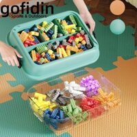 Hộp đựng khối xây dựng GOFIDIN, Hộp đựng đồ chơi lưới trong suốt có thể xếp chồng lên nhau, Dung tích lớn có nắp Thùng lưu trữ có thể điều chỉnh cho trẻ em