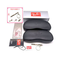 Hộp đựng kính cận thị cao cấp Ray-Ban chính hãng bằng da đen Vỏ cứng chống nén Màu đen Lớn cỡ nhỏ Hộp đựng kính thời trang