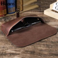 Hộp đựng kính râm bằng da thật Hiram Vỏ bảo vệ dành cho nữ Hộp đựng kính mắt đọc sách