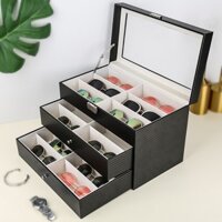 Hộp Đựng Mắt Kính 18 Ngăn 3 Tầng 33.5x19.3x19.1cm kèm ảnh thật 0193