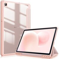 Hộp đựng máy tính bảng trong suốt Acrylic có hộp đựng bút Bao da gấp ba lần cho Samsung Galaxy Tab S6 lite 10.4 P610 P615 Vỏ chống sốc