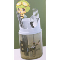 Hộp đựng muỗng đũa nhựa để bàn ăn có nắp đậy dáng đứng an toàn vệ sinh  Giao màu ngẫu nhiên - ANTH215