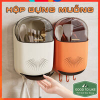 Hộp Đựng Muỗng Thìa Đũa Treo Tường Goodtolike Thoáng Khí Tránh Ẩm Mốc - Ống Đựng Đũa Có Nắp Đậy Chống Bụi Bẩn Côn Trùng