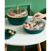 Hộp đựng mứt, bí 2 tầng tròn, nắp trong cao cấp