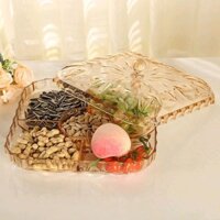 hộp đựng mứt tết bánh kẹo Mika cao cấp trọn, vuông, hoa mai 2 màu trắng và vàng