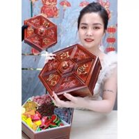 Hộp Đựng Mứt Tết Nhựa Giả Gỗ Bền Đẹp, Sang Trọng