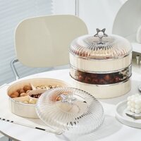 Hộp đựng mứt tết trang trí phòng khách, Khay đựng bánh kẹo hạt ô mai chia ngăn có nắp đậy