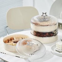 Hộp đựng mứt tết trang trí phòng khách, Khay đựng bánh kẹo hạt ô mai chia ngăn có nắp đậy