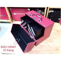 Hộp đựng mỹ phẩm có ổ khoá đựng đồ trang điểm cá nhân, dụng cụ nối mi màu hồng siêu cute LINHSHOPvn