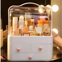 Hộp đựng mỹ phẩm, đồ trang điểm có quai xách, nhiều ngăn, nắp xoay mica chống bụi cao cấp