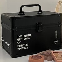 Hộp đựng mỹ phẩm màu đen Chuyên Nghiệp Mẫu mới Hộp đựng mỹ phẩm làm đẹp lạ 3ce đựng mỹ phẩm xách tay Dung tích lớn