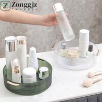 Hộp đựng mỹ phẩm xoay ZONGGJZ, có tay cầm Khay đựng nhựa xoay dung tích lớn, tiết kiệm không gian Ổn định chống trượt Hộp đựng đồ trang điểm trong suốt Phòng tắm