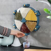 Hộp đựng ngũ cốc, hạt khô, trà, tôm khô, bánh kẹo, nui khô dán tường, hộp có 6 ngăn