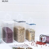 Hộp đựng ngũ cốc MLINX, Bình đựng ngũ cốc trong suốt bằng nhựa, Hộp đựng gạo chống côn trùng có công suất lớn được niêm phong thực tế Xô đồ ăn nhẹ