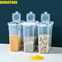 Hộp đựng ngũ cốc NOVASPARK, Bình đựng ngũ cốc trong suốt bằng nhựa, Thùng đựng gạo công suất lớn chống ẩm kín đa chức năng tại nhà