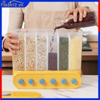 Hộp Đựng Ngũ Cốc Thực Phẩm 2/4/6l Thùng Đựng Gạo Kín Chống Ẩm Hộp Sắp Xếp Gắn Tường Hộp Đựng Phân Loại Số Lượng Lớn Nhà Bếp Flash12_vn