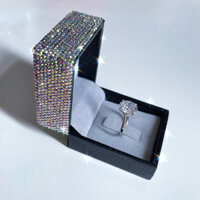 Hộp đựng nhẫn cầu hôn quà tặng - hộp đựng nhẫn có đính đá lấp lánh bling bling - HÀNG CAO CẤP