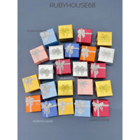 Hộp đựng nhẫn giấy nơ bạc nhỏ xinh Rubyhouse68