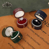 Hộp đựng nhẫn nhỏ CHENJIE Da nhung chống bụi đính hôn