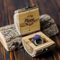 Hộp đựng nhẫn sáng tạo bằng gỗ Hộp cá tính kiểu Mori Hộp đựng đồ trang sức tự làm bằng gỗ Hộp đựng nhẫn bằng gỗ VQYT