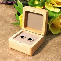 Hộp đựng nhẫn SOLARNOVA, Hộp đựng nhẫn gỗ sồi một khe sang trọng, Đề xuất trang sức chống va chạm hình vuông đơn giản Đề xuất