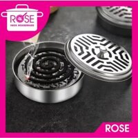 Hộp Đựng Nhang Muỗi Inox, khay đựng nhang muỗi có nắp đậy an toàn
