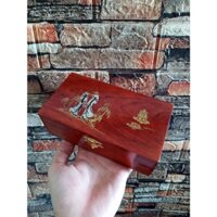 Hộp đựng nữ trang gỗ hương khảm xà cừ 4 tấc TS4T