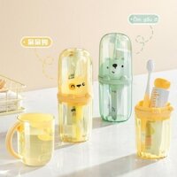Hộp đựng nước rửa du lịch hoạt hình dễ thương, hộp đựng kem đánh răng và bàn chải đánh răng di động