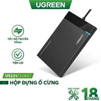 Hộp đựng ổ cứng 2.5 inch SSD, HDD hỗ trợ 6TB,chuẩn SATA UGREEN US221 vỏ nhựa ABS - Hàng chính hãng - 30847 Nhựa-Dây Liền