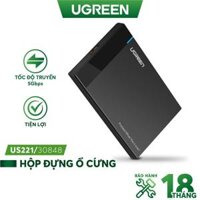 Hộp đựng ổ cứng 2.5 inch SSD, HDD hỗ trợ 6TB,chuẩn SATA UGREEN US221 vỏ nhựa ABS - Hàng chính hãng - 30848 USB3.0 dây dời