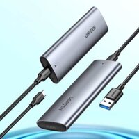 Hộp đựng ổ cứng/ Box ổ cứng Ugreen M2 kết nối Sata M2 NGFF to M.2 B-Key kèm dây cáp (10903)